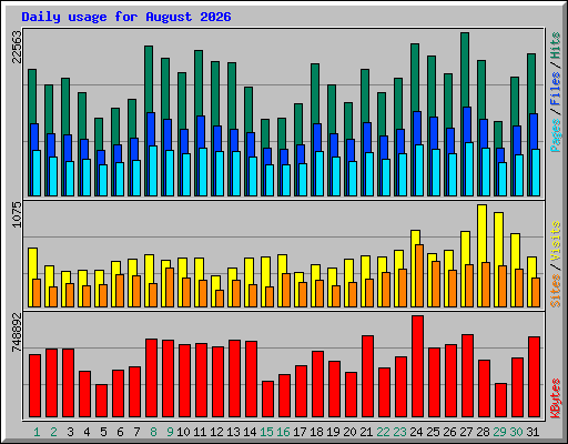 Daily usage for August 2026