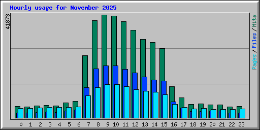 Hourly usage for November 2025