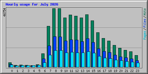 Hourly usage for July 2026